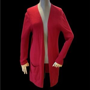 Massimo Dutti Wool Blend Cardigan Red Size Small